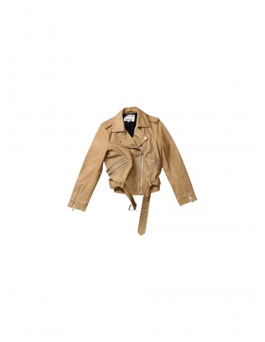 Jacket Moto Leather By Walter Baker In Tan, Size: M pas cher