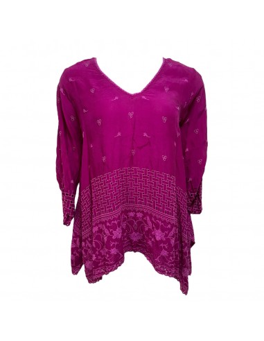 Violet Embroidered Top Long Sleeve By Johnny Was In Purple, Size: M shop