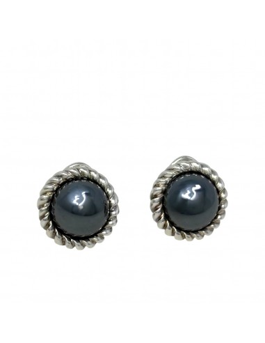 Sterling Silver & Hematite Round Clip-On Earrings Luxury Designer By Tiffany And Company prix