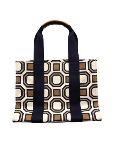 Tote Designer By Tory Burch In Blue & Cream, Size:Large est présent 